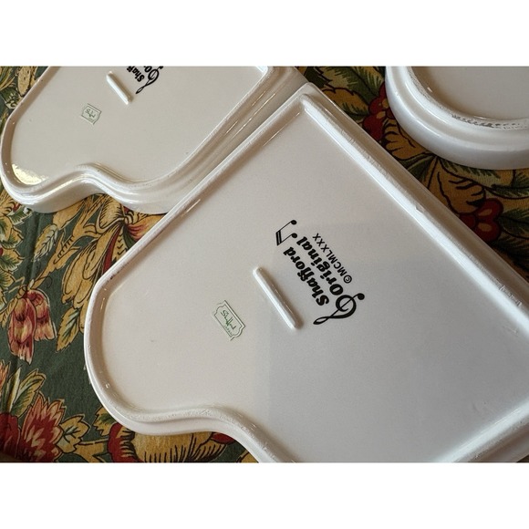 Six Vintage 1980 Shafford Original Ceramic Grand Piano Design 7 in Plates Japan - Picture 8 of 11